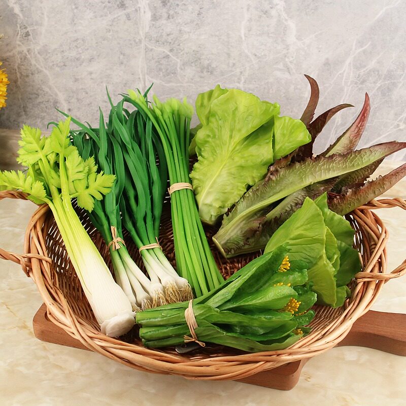 仿真蔬菜模型道具菜心兰豆竹笋蒜苗食物食品摆件商场橱窗展厅装饰