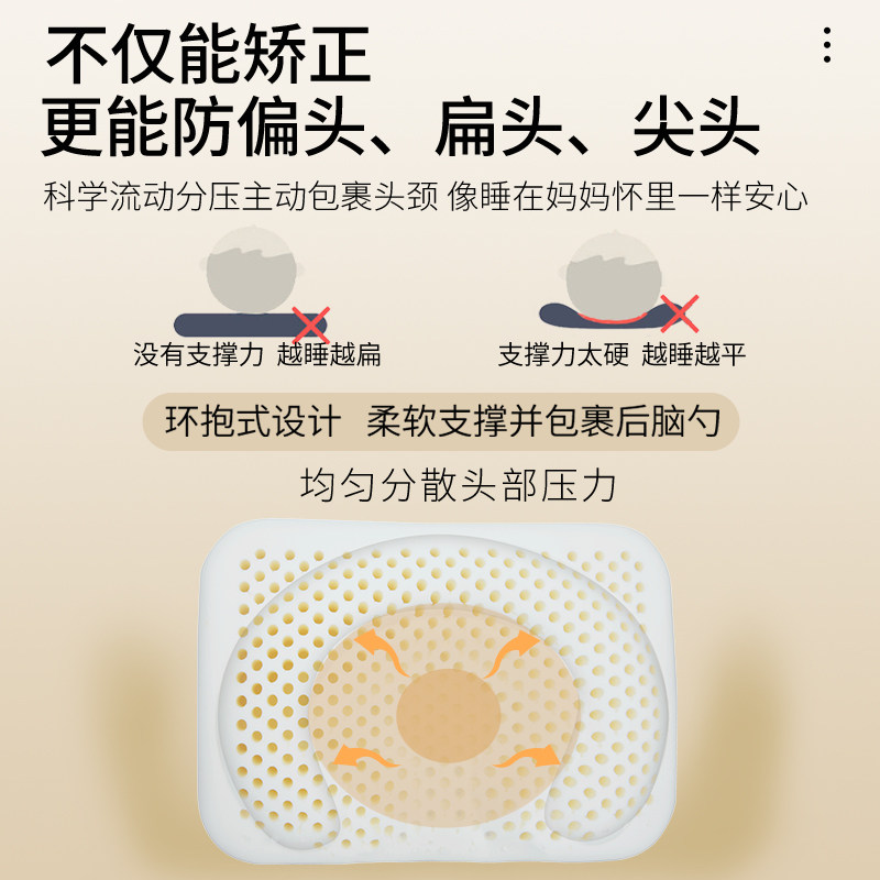 心香宜婴儿定型枕0-6个月-3岁新生宝宝防偏头扁头型矫正乳胶枕头