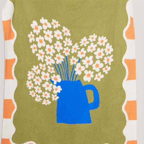 软糯半边绒小雏菊半边绒毯针织沙发毯卧室床尾保暖午睡毯空调盖毯