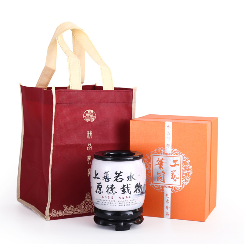 办公室旋转笔筒创意简约现代收纳盒桌面高档摆件艺术实用礼品定制