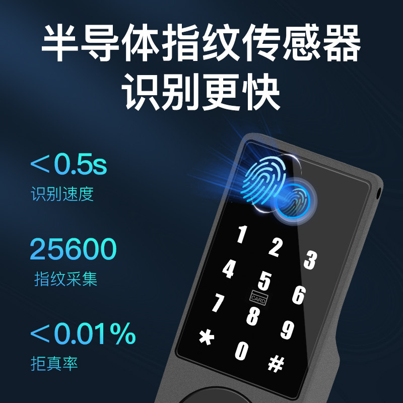 老式门锁牛头锁不锈钢门锁指纹密码锁改装老门全自动免布线一体锁