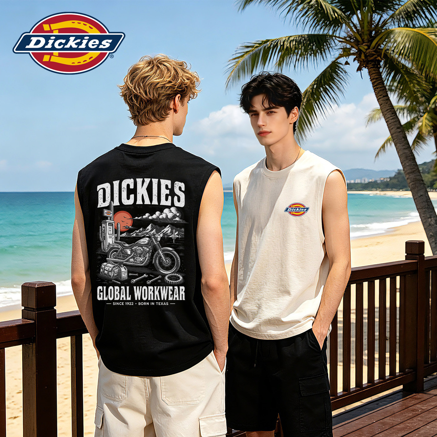 【官方】Dickies印花无袖背心男