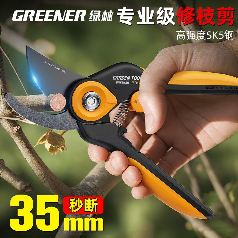 绿林园艺剪刀剪树枝SK5钢植物欧式花艺修枝剪花园家用花剪果树剪