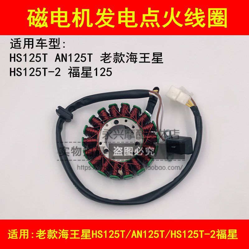 适配铃木海王星HS125T福星HS125T-2踏板摩托车磁电机点火线圈发电