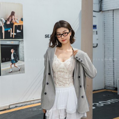 保暖内衣女款背心加绒加厚冬季2025新款法式背心美背一体式文胸