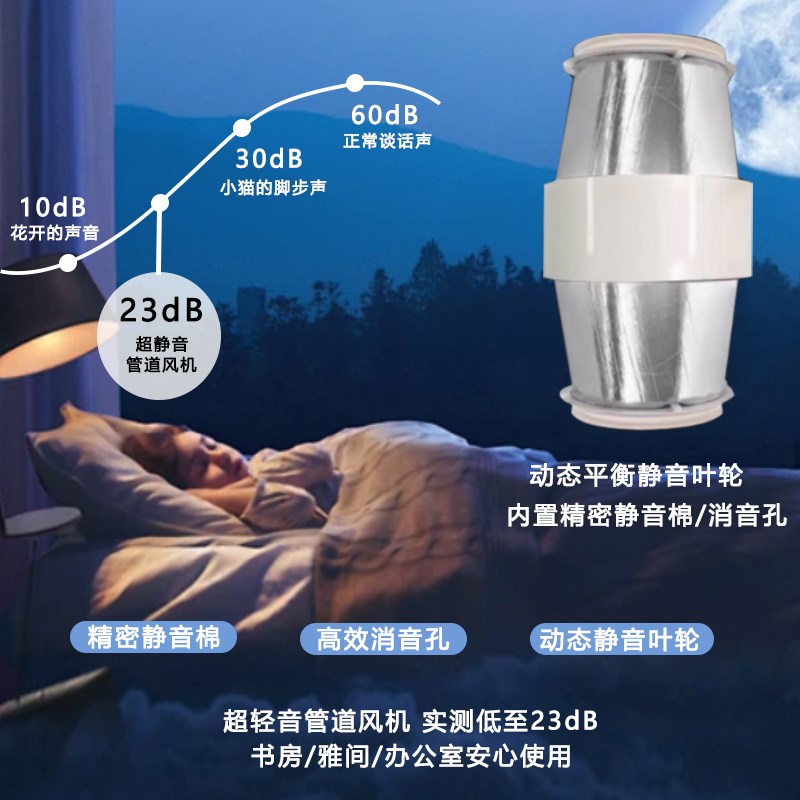 超静音斜流管道风机工业排气扇强力抽风机麻将房大吸力吸烟机商用