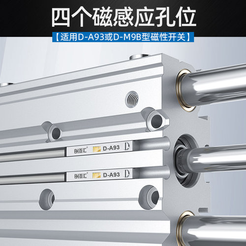 导杆行程可调三轴三杆气缸MGPMJ/TCMJ12162025-32-30-50XC8