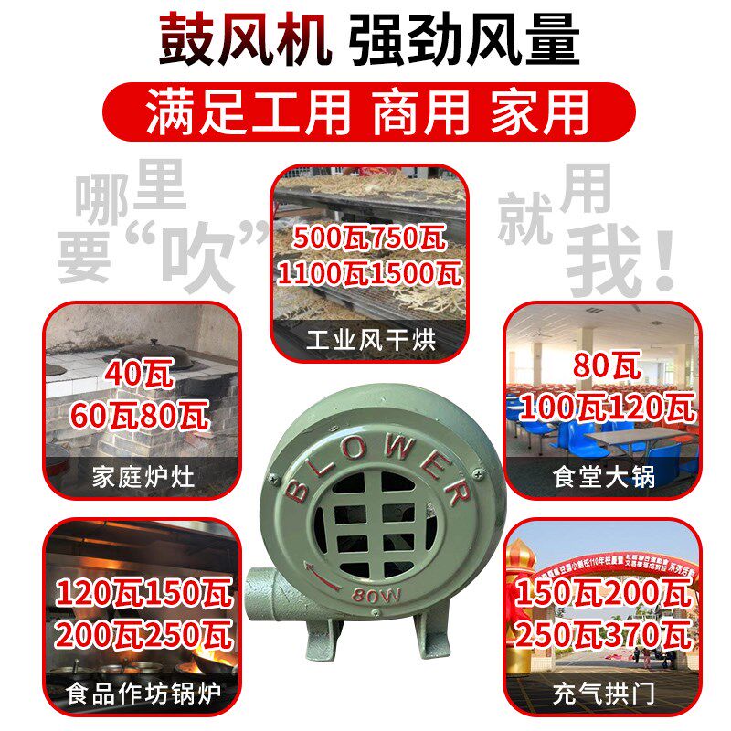 家用鼓风机小型220V强力炉灶引风机锅炉吹风机家用离心式工业风机