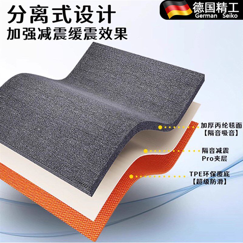 加厚地毯隔音减震垫家用健身房运动大面积静音防震垫跑步机消音垫