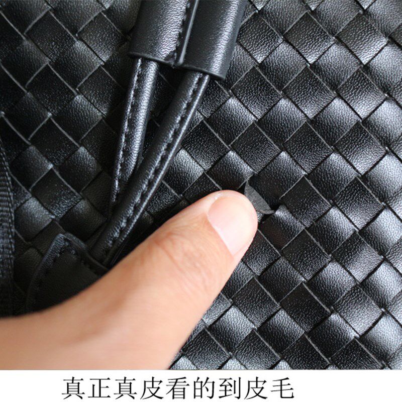 2021新款真皮编织双肩包男商务旅行男包大容量潮男纯皮质旅游背包