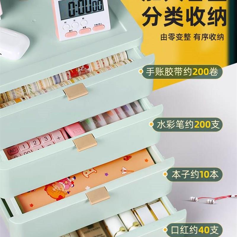 抽屉式桌面收纳盒书桌文件化妆品玄关整理箱办公桌置物架储物盒柜