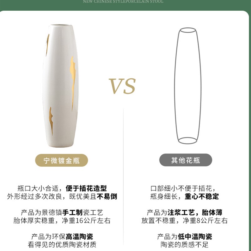 北欧轻奢风格家居落地花瓶客厅插花大创意装饰摆件样板间高档大号