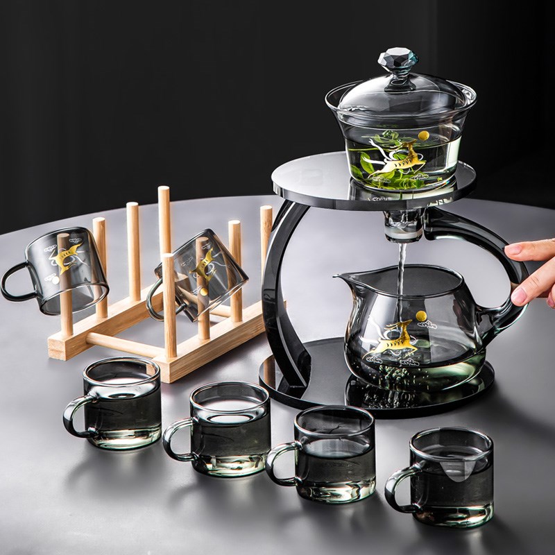 办公室整套功夫茶具轻奢高档家用泡茶客厅半自动一体高级茶壶套装