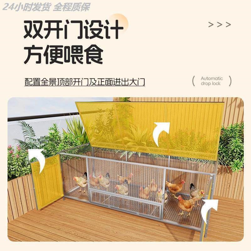 不锈钢鸡笼家用特大号农村室内阳台养鸡鸭兔加厚组装室外鸽子笼子