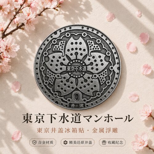 日本东京井盖冰箱贴城市地标文创