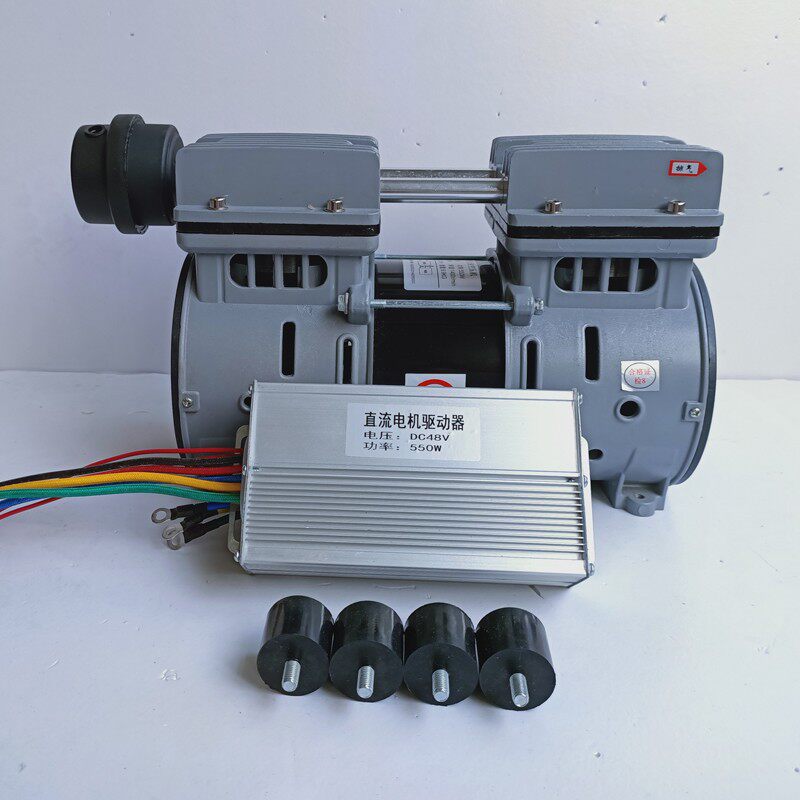 便携小型直流空压机低噪静音无油充气泵真空压缩泵头12V24V48V60