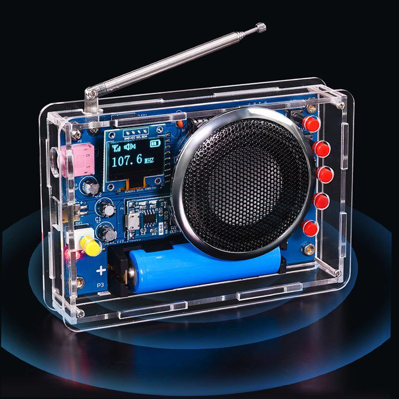 收音机组装套件OLED显示电池可充电FM调频电路板制作焊接电子DIY