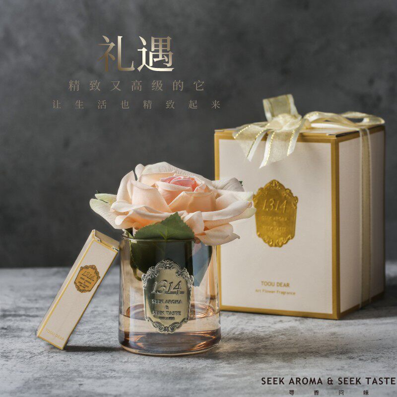 精致优雅玫瑰花香薰家用室内持久香氛摆件无火熏香永生花装饰