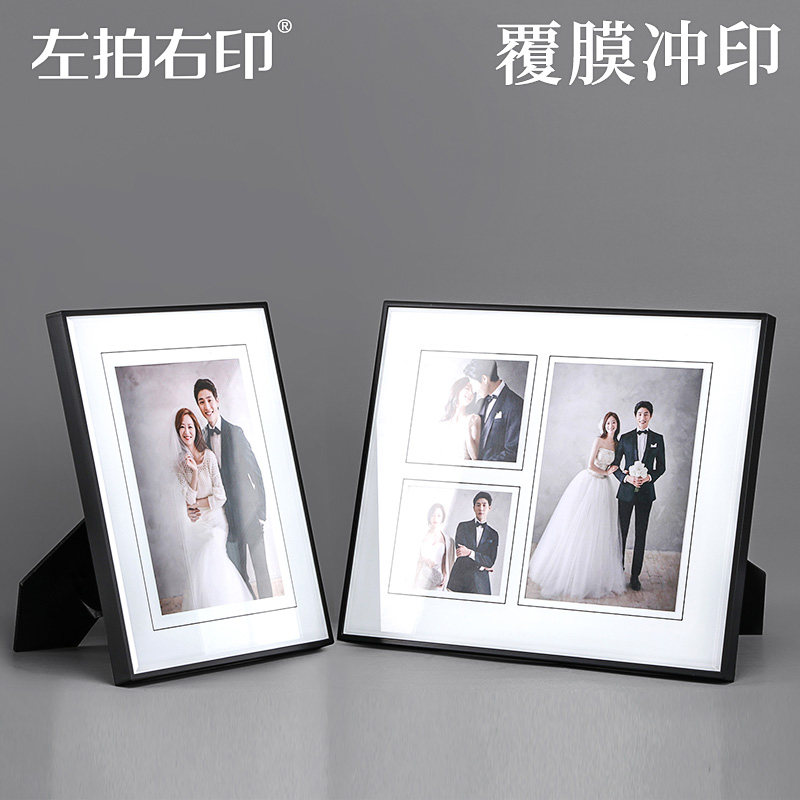 韩版创意简约婚纱照宝宝水晶相框摆台影楼像框10寸12寸照片定制
