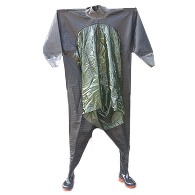 包邮挖藕服连体下水裤全身雨衣雨裤肚口防水下水衣捕鱼裤养殖服防