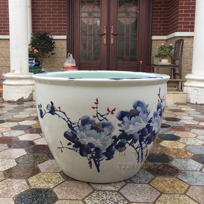 陶瓷水缸荷花睡莲缸阳台室外鱼缸庭院花盆大号特大锦鲤缸大型一米