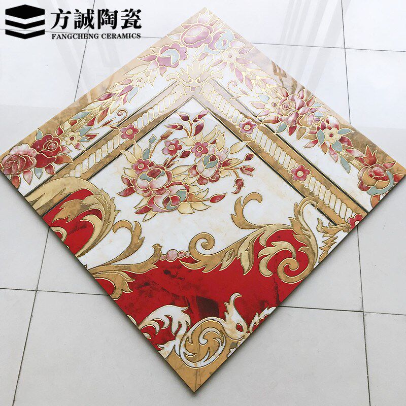 拼花地砖800x800 微晶石抛晶砖客厅餐厅造型拼图入户玄关拼花瓷砖