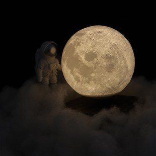 磁悬浮月球灯3D打印月亮床头星球灯卧室摆件创意星空灯悬浮台灯