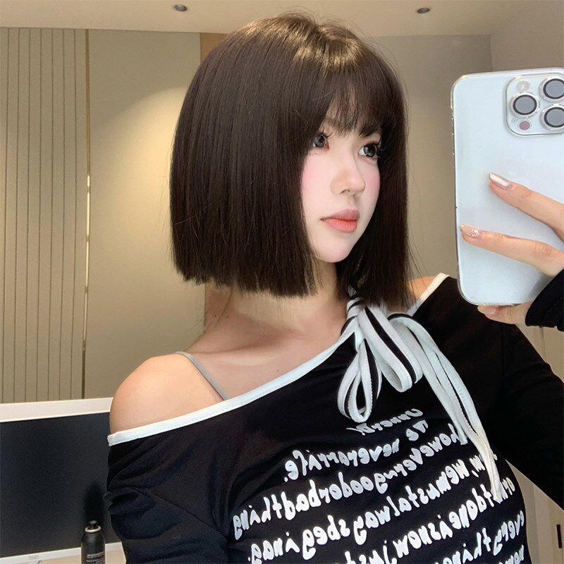 束朵假发短发女网红短发日常lolita自然刘海jk全头套