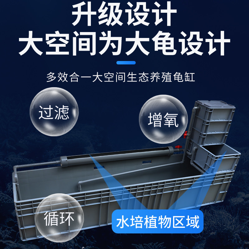 塑料鱼缸龟缸专用养乌龟缸生态缸大型过滤器饲养晒台养龟箱防逃逸