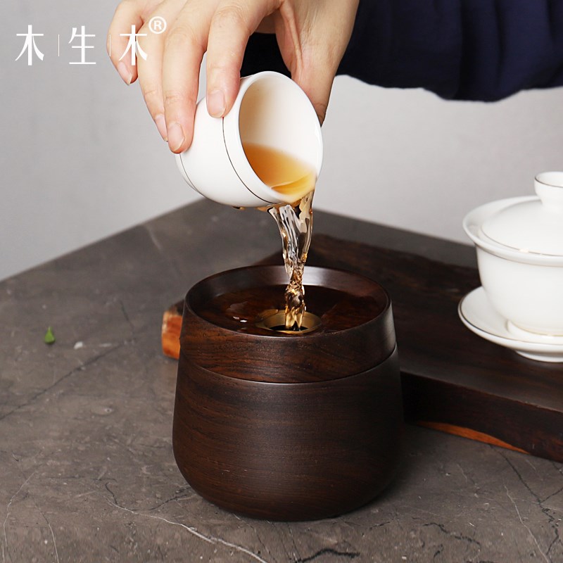 茶洗建水整块实木黑檀木花梨木茶渣废水果盘点心碟茶盂茶道零配件