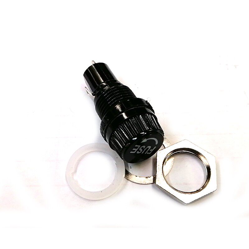 高端旋钮FUSE保险管座玻璃管座 5*20mm保险丝座 安装孔11.5mm