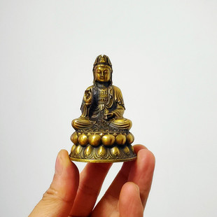 观世音菩萨袖珍铜像慈航真人慈航道人神像佛像观音菩萨观自在菩萨