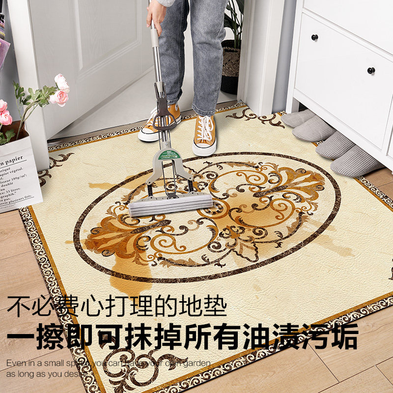 欧式厨房地垫防滑防油脚垫家用耐脏进门地毯长条满铺pvc防水垫子