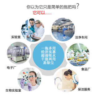 无尘拖把工厂无尘车间专用拖把吸水不掉毛拖布平板拖把洁净区拖把