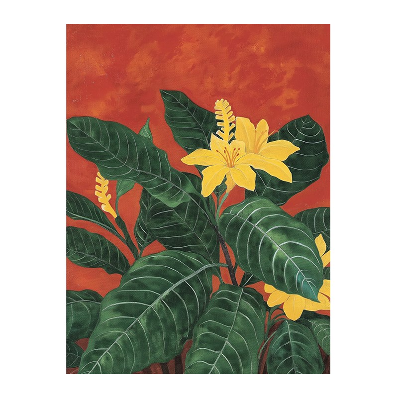 布纸有爱 心花放 小清新黄色花卉装饰画客厅卧室壁画玄关竖版挂画