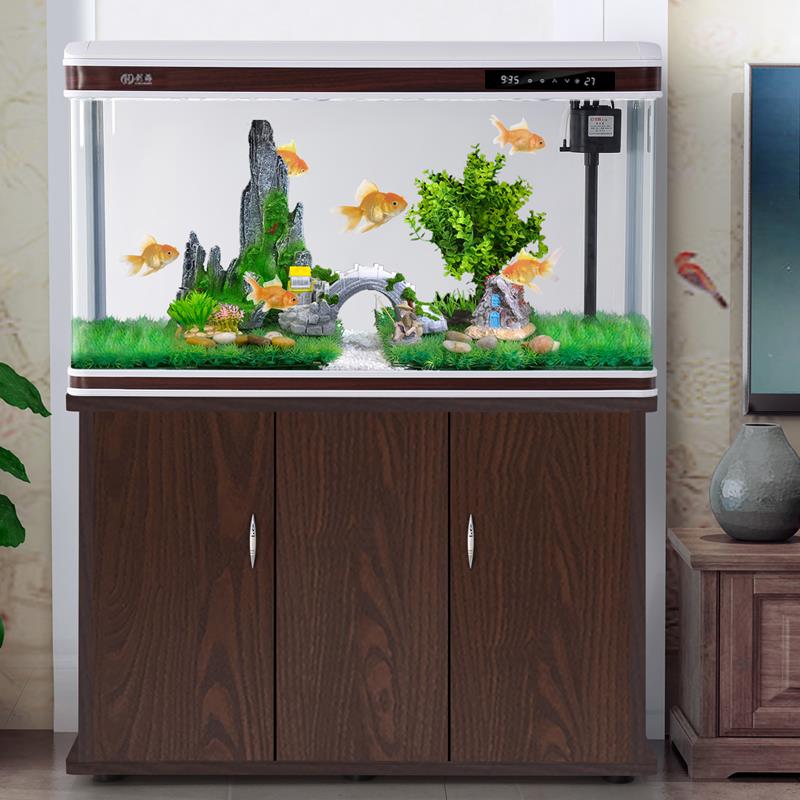 创海智能鱼缸水族箱玻璃创意桌面中大型客厅家用懒人免换水金鱼缸