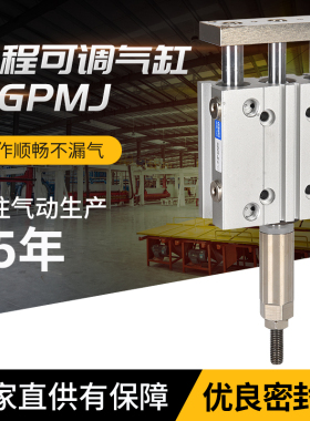 可调节三轴三杆导杆气缸MGPMJ12/16/20-25-30-40-50X75*100Z-XC8
