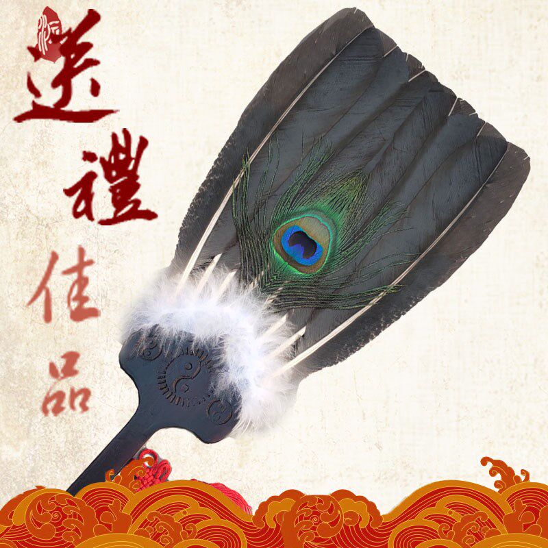 中国风孔雀毛羽毛扇诸葛亮孔雀扇舞蹈夏季大号孔明扇鹅毛扇子工艺