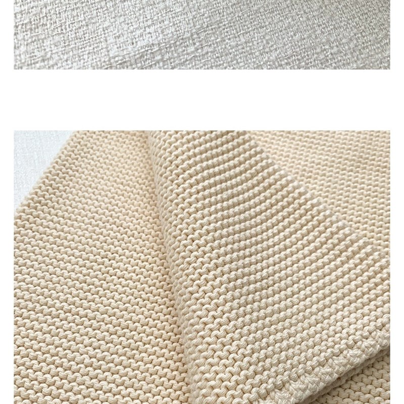 Zahome同款纯色棉质针织婴儿盖毯简约午睡多用线毯空调休闲毯