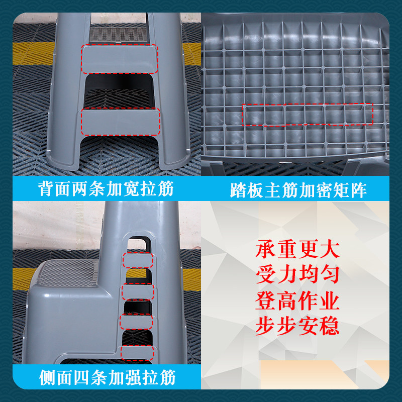 多功能二步梯凳家用阶梯登高凳塑料高低凳台阶加厚洗车凳子两步凳