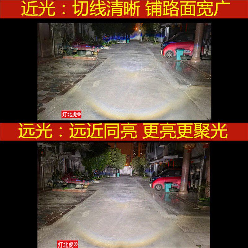 春风ST狒狒摩托车LED大灯透镜无损超亮远光近光一体灯泡三爪改装