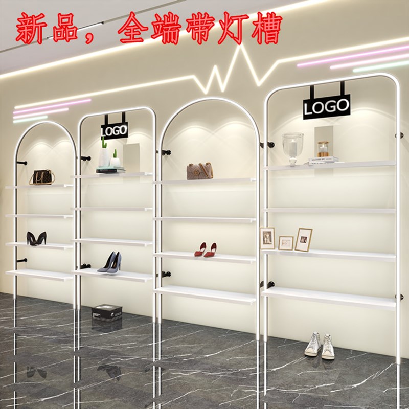 鞋店鞋架展示架童鞋店货架落地多层商场带灯货柜店铺商用鞋货架子