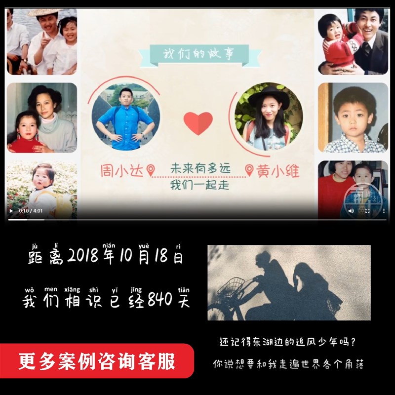 婚礼爱情故事电子相册设计 感恩父母MV订制创意影片服务