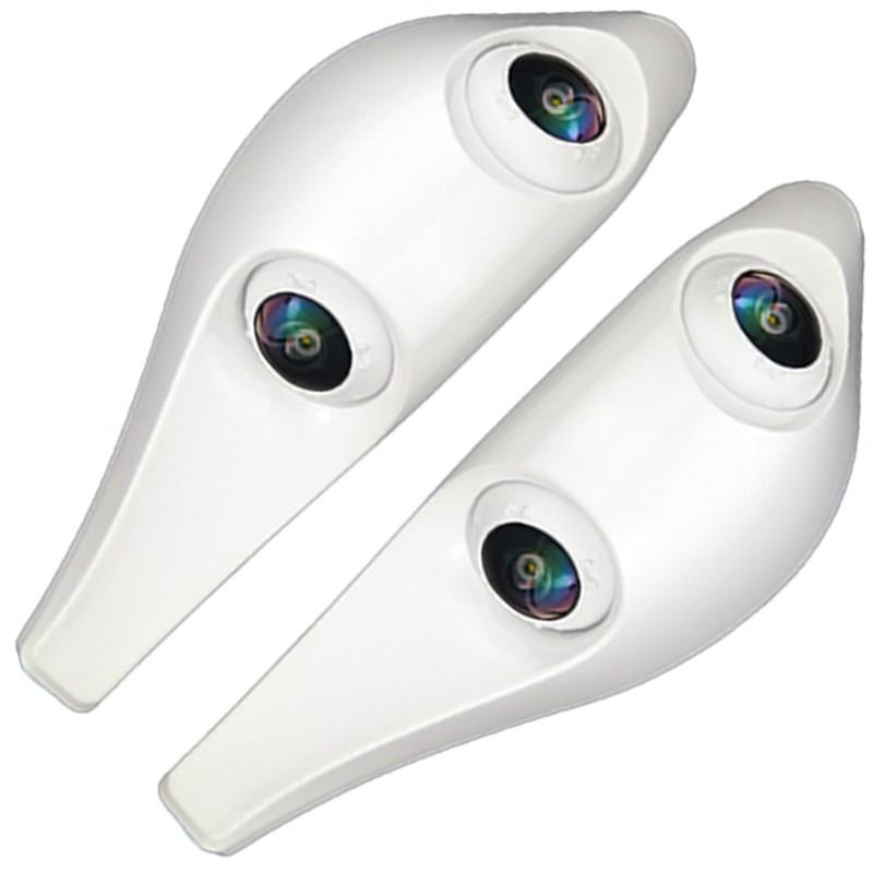 双目前后一体双镜头AHD高清夜视1080P汽车盲区监控广角摄像头防水