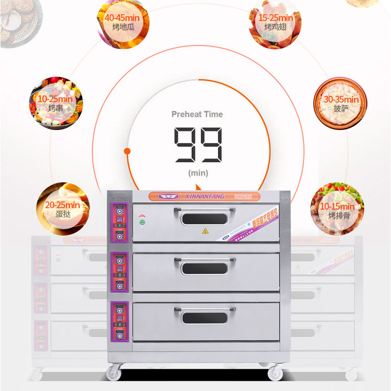 新南方电烤箱商用YXD-90c三层九盘烘焙多功能烘箱面包蛋糕烤炉