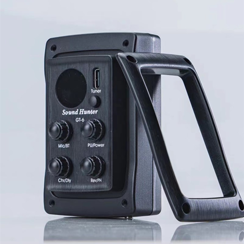 声音猎人GT-6多功能吉他拾音器 加振蓝牙鼓机奏 吉他调音器节拍器
