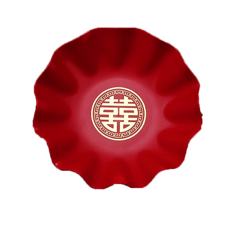 结婚果盘喜糖盘专用客厅红色婚礼用的喜盘子婚庆用品大全2024新款