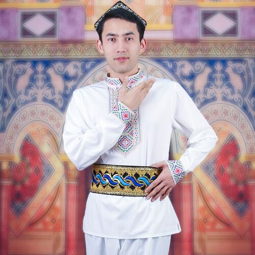新疆舞蹈男士腰带精品贴花加宽款款配饰维吾尔族广场舞民族风腰链