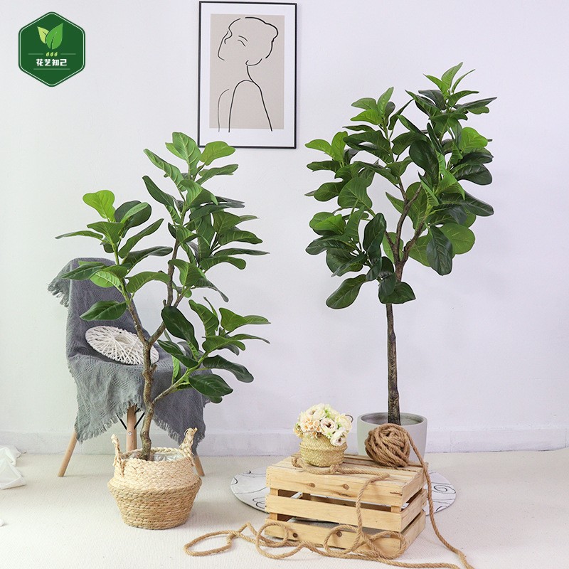北欧风琴叶榕树仿真绿植植物盆栽室内客厅橱窗落地装饰假树盆景
