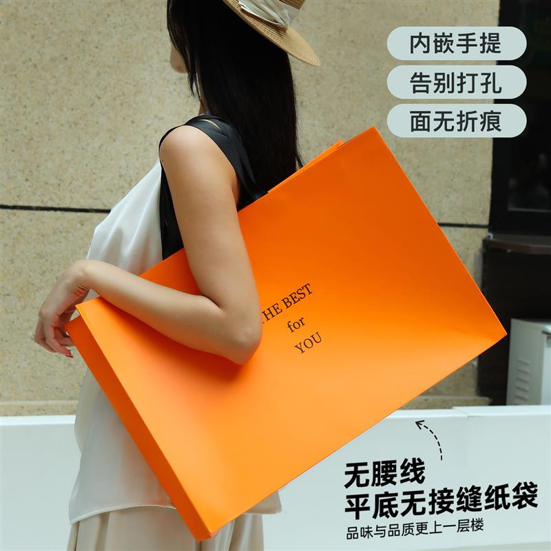 高级服装店手提袋纸袋购物女装衣服美容院包装带定制礼品打包袋子